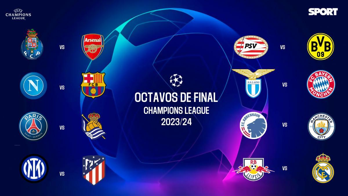 When will the round of 16 of the 2023/24 Champions League take place?